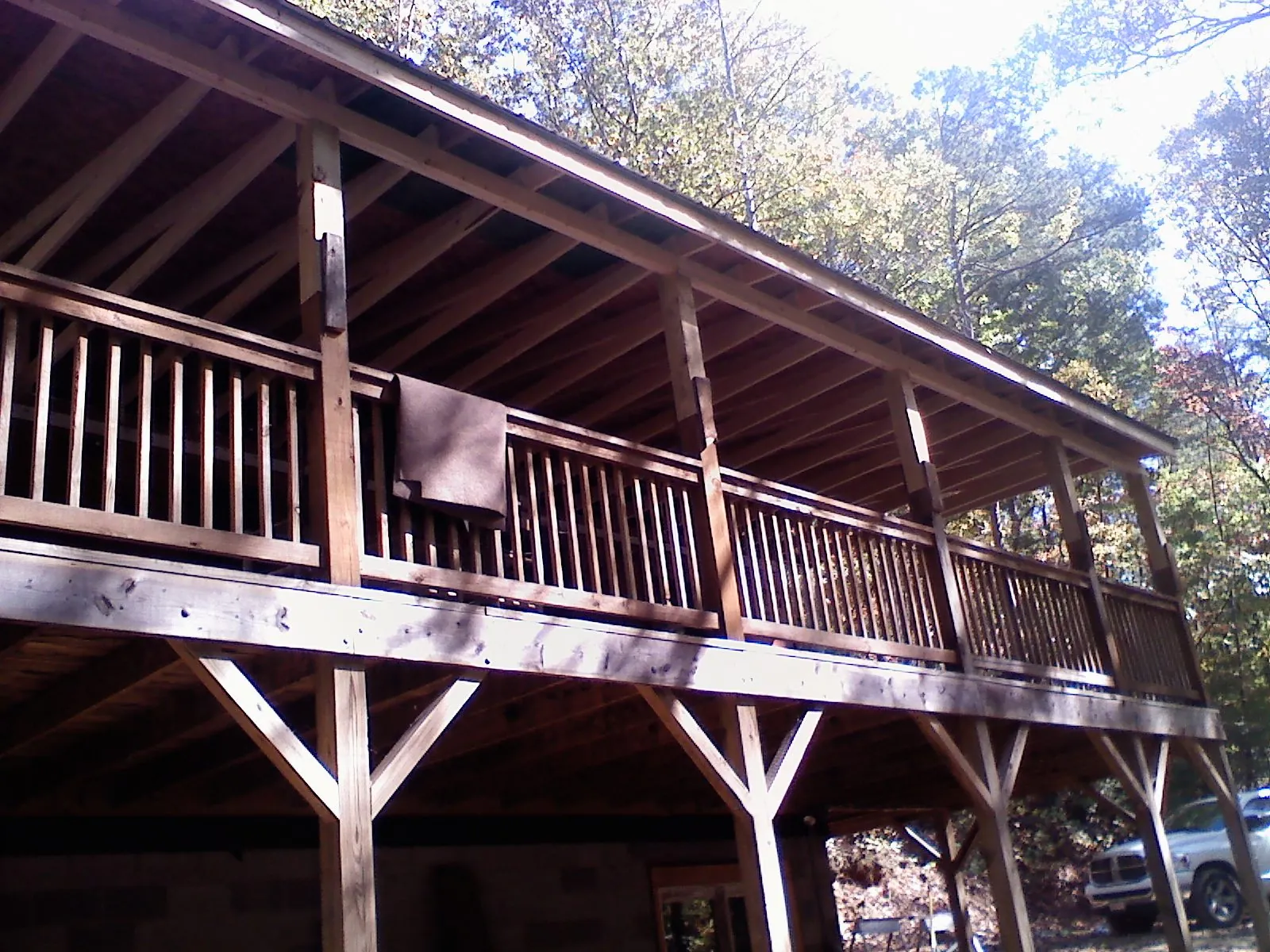 Timber framing under a new elevated porch and deck — Roof Leak Repair in Oakman by Roofing Brothers